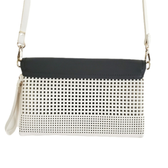 2/$35 Sale Zara Basic Perforated Clutch Purse  with Shoulder & Wristlet strap - Picture 4 of 10